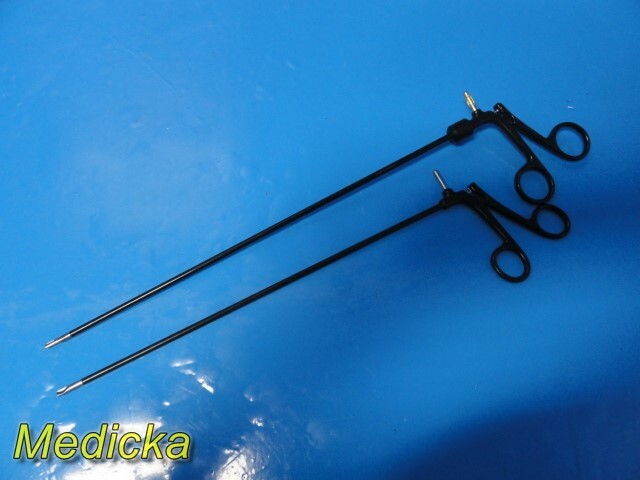 2X V. Mueller LA8247 Biopsy Punch, Serrated 5mm x 35cm W/ Hook Scissors ~ 25706