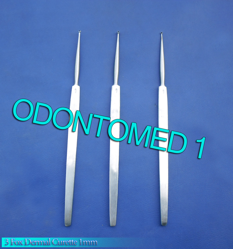 3 Fox Dermal Curette 1mm Surgical Dermatology Instruments