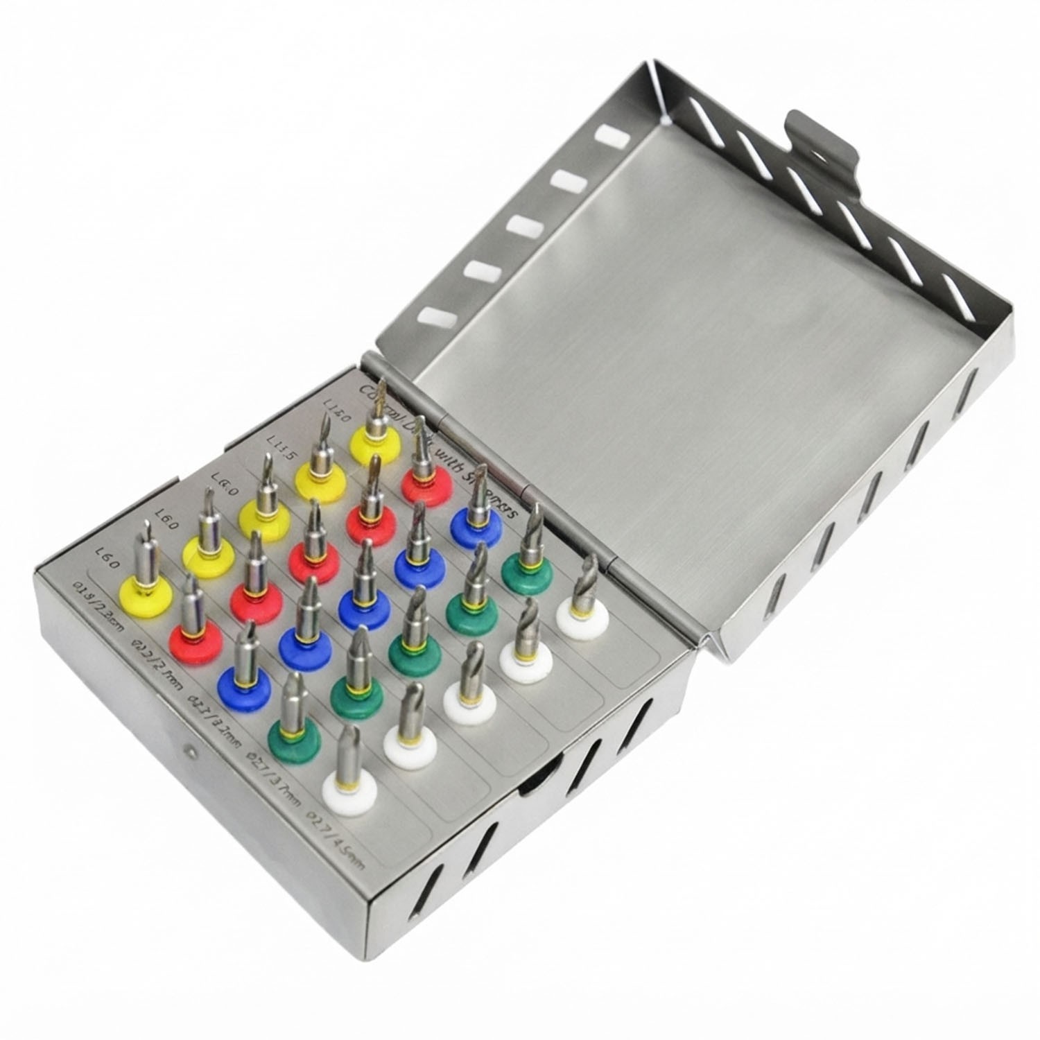 25 Pcs Dental Implant Conical Drills Bur Kit With Stopper & Organized Box