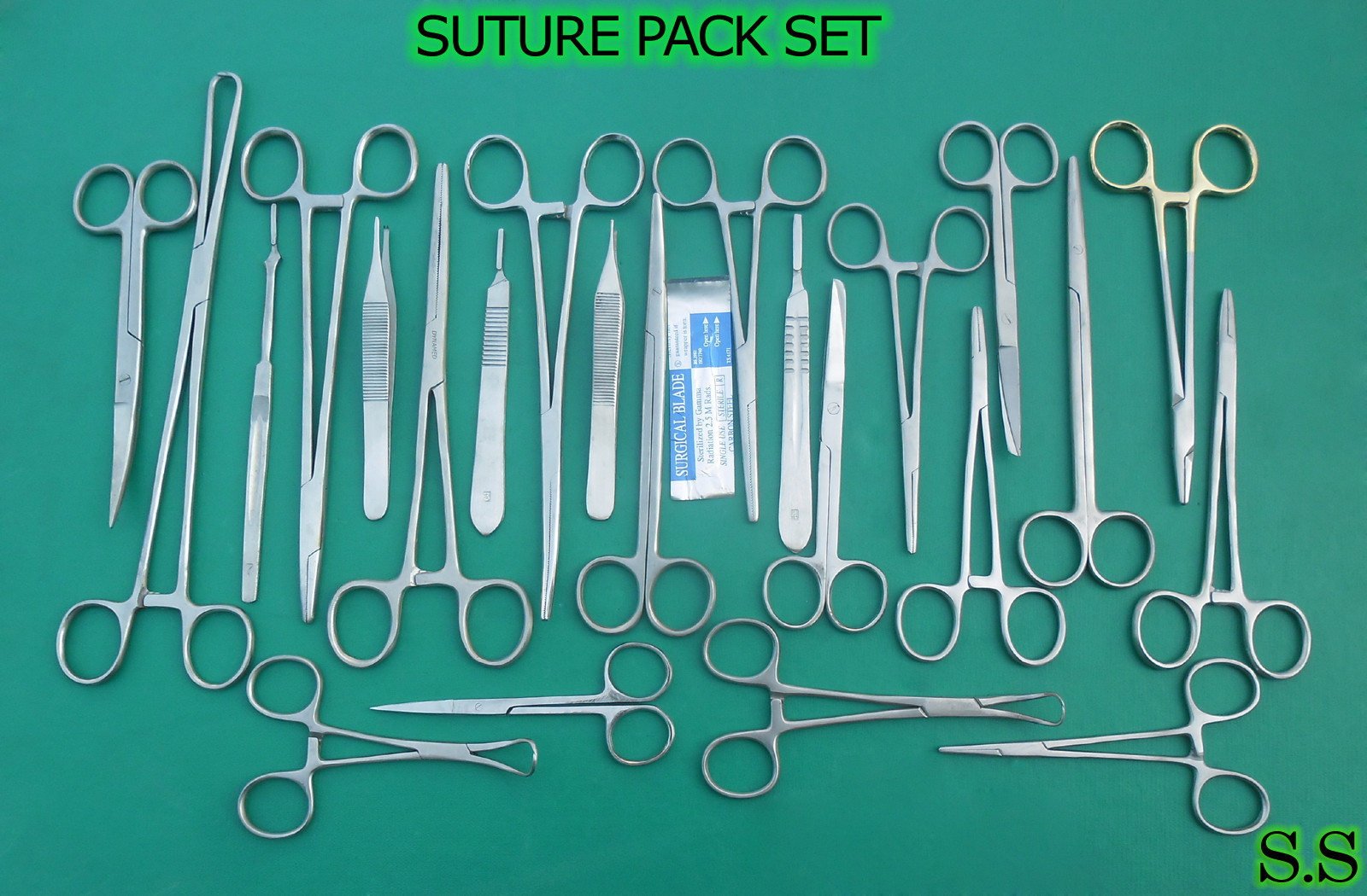 SUTURE KIT, SUTURE SET,SUTURE PACK, VETERINARY 45 PCS SURGICAL INSTRUMENT DS-952