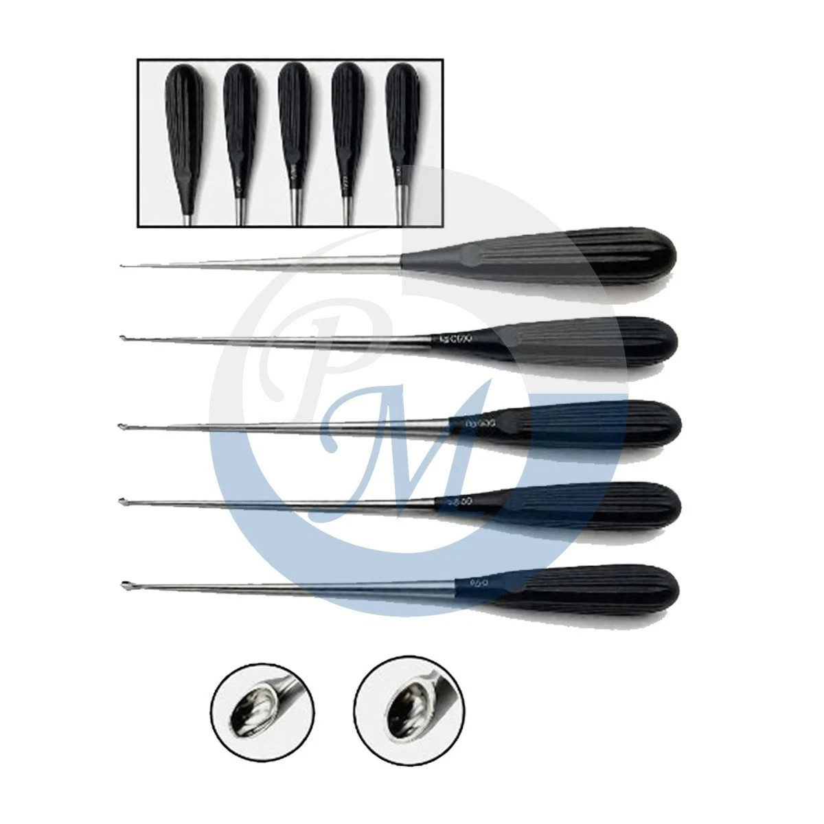 Spratt Bone Curette Set of 5 Bundle Straight 26cm Orthopedic Instruments