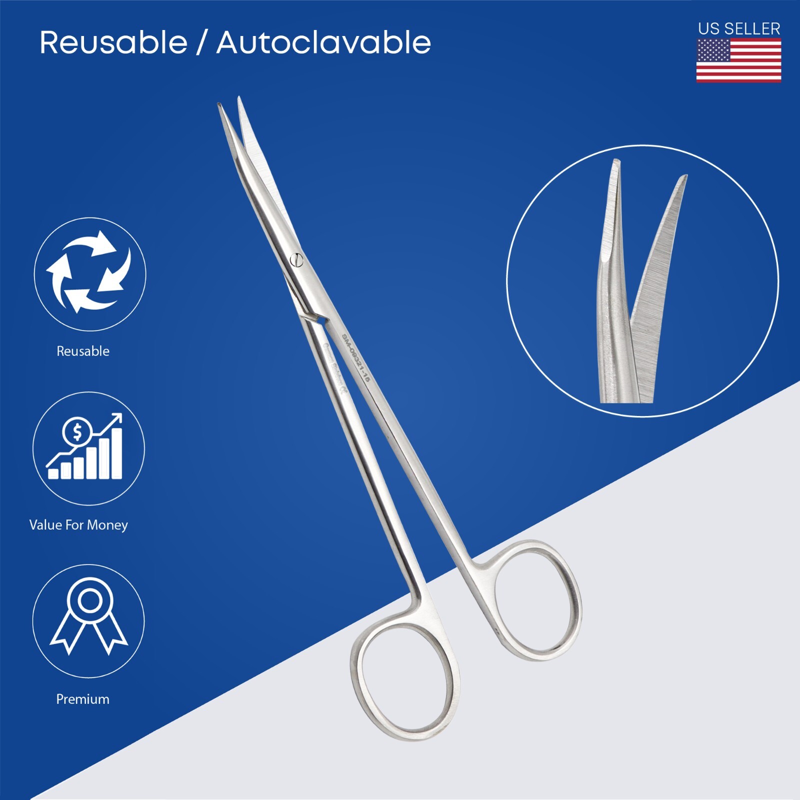 Surgical Operating Reynolds Scissors Curved 15cm Premium Surgical Instruments