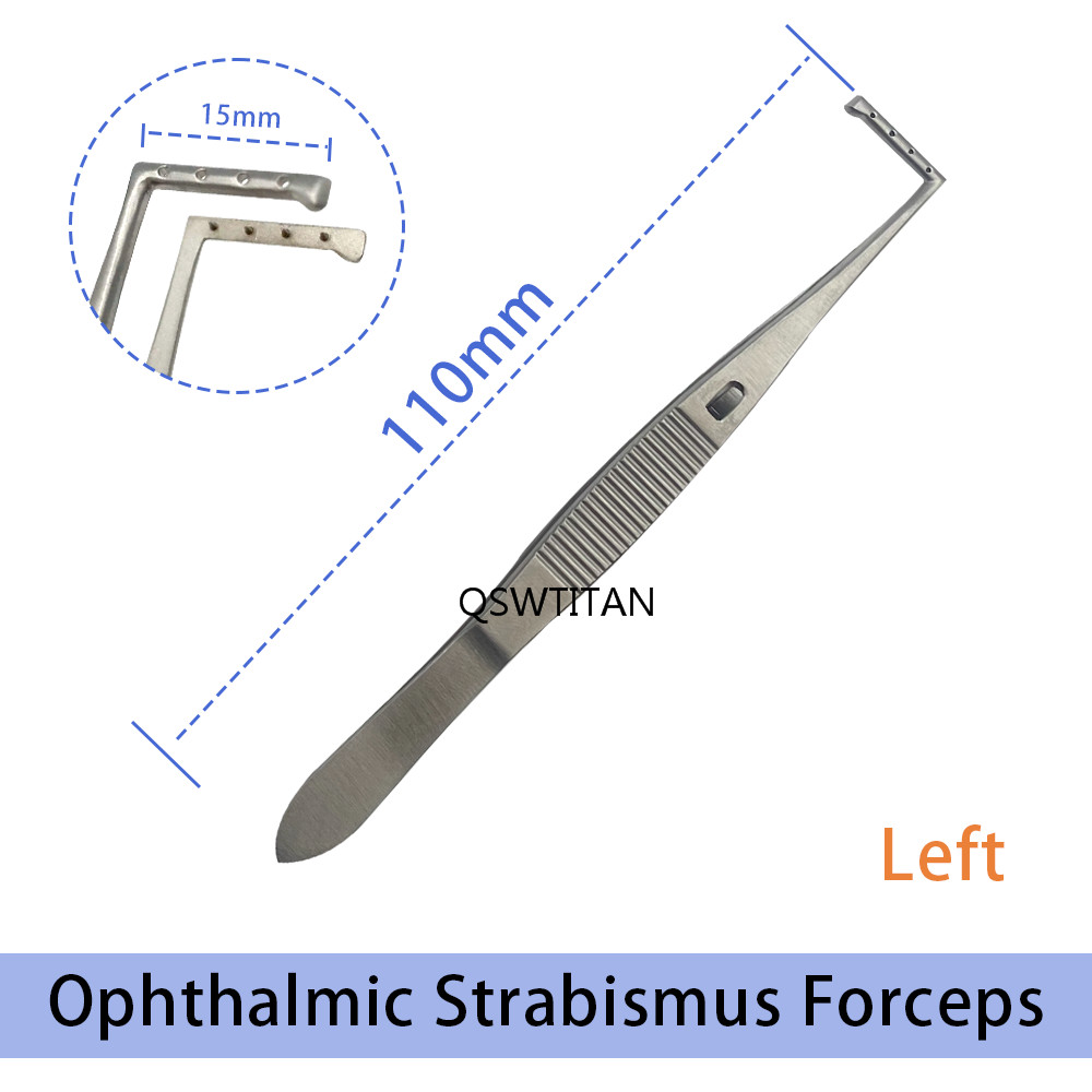 1pc Ophthalmic Strabismus Forceps Tweezers Right Left Ophthalmic Instruments