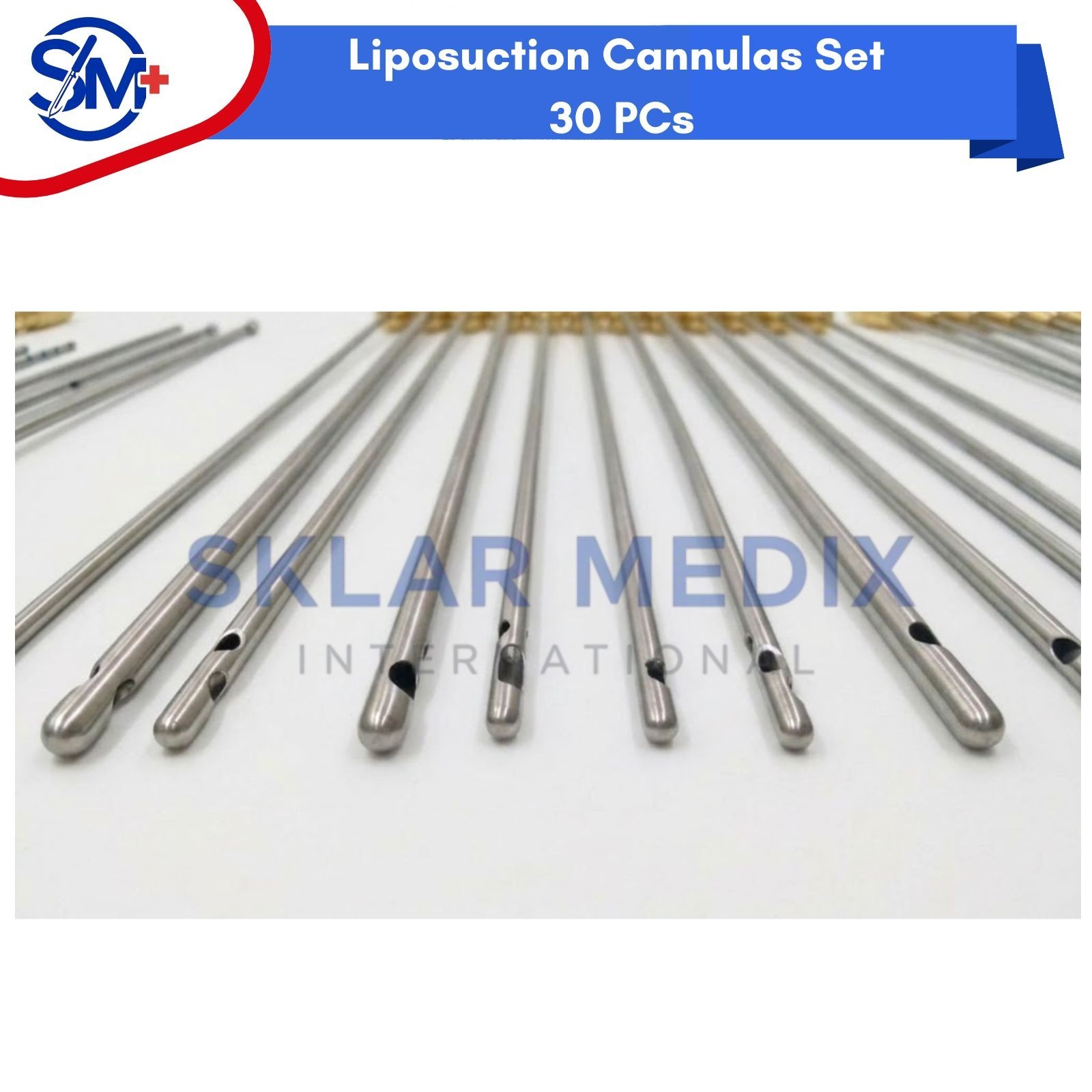 Liposuction Cannulas Set with Handle 30 Pcs , Cosmetic Surgery , Premium Quality