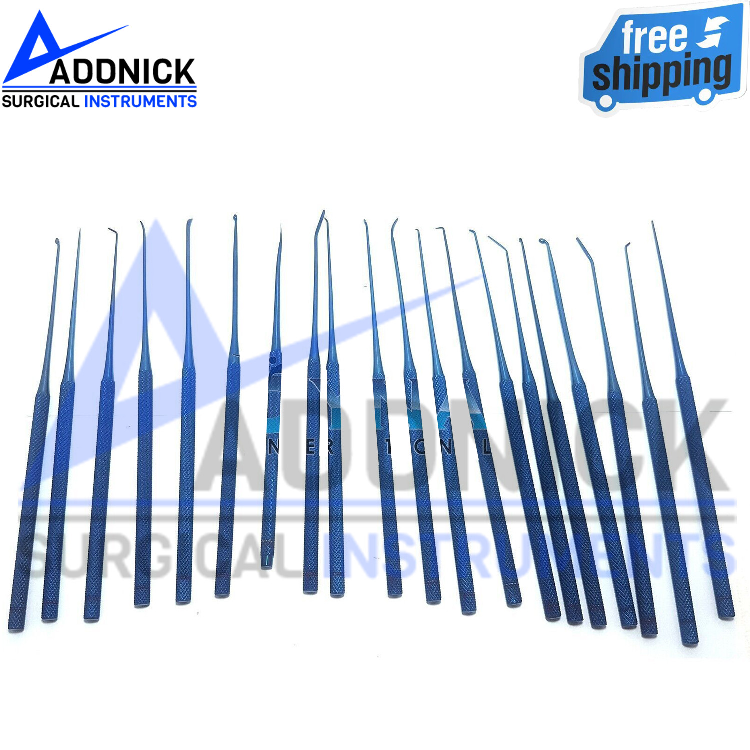 Rhoton Micro Dissector Expanded Blue 20 Pieces Set Plasma coating Titanium CE