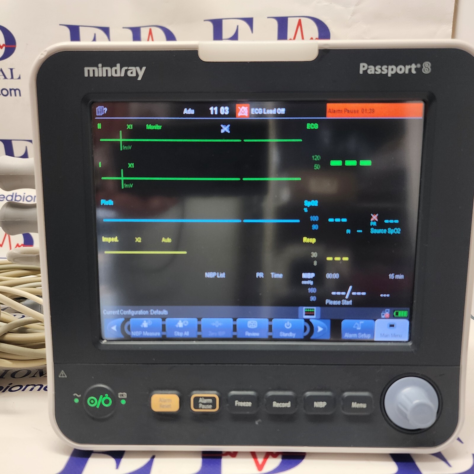 Mindray Passport 8 NIBP SPO2 Masimo ECG TEMP Biomed Tested