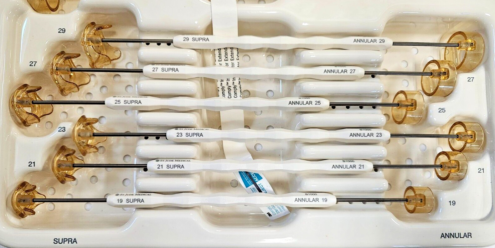 St. Jude Medical B1000 Bioprosthetic Heart Valve Set Sizer w/ Tray
