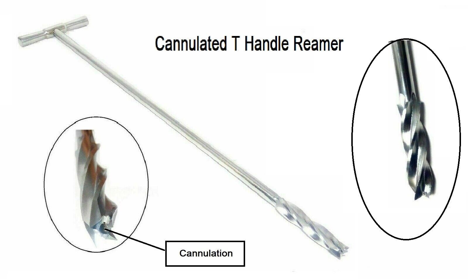 Cannulated Reamer In T-Handle 12 mm Orthopedic Veterinary surgical Instruments