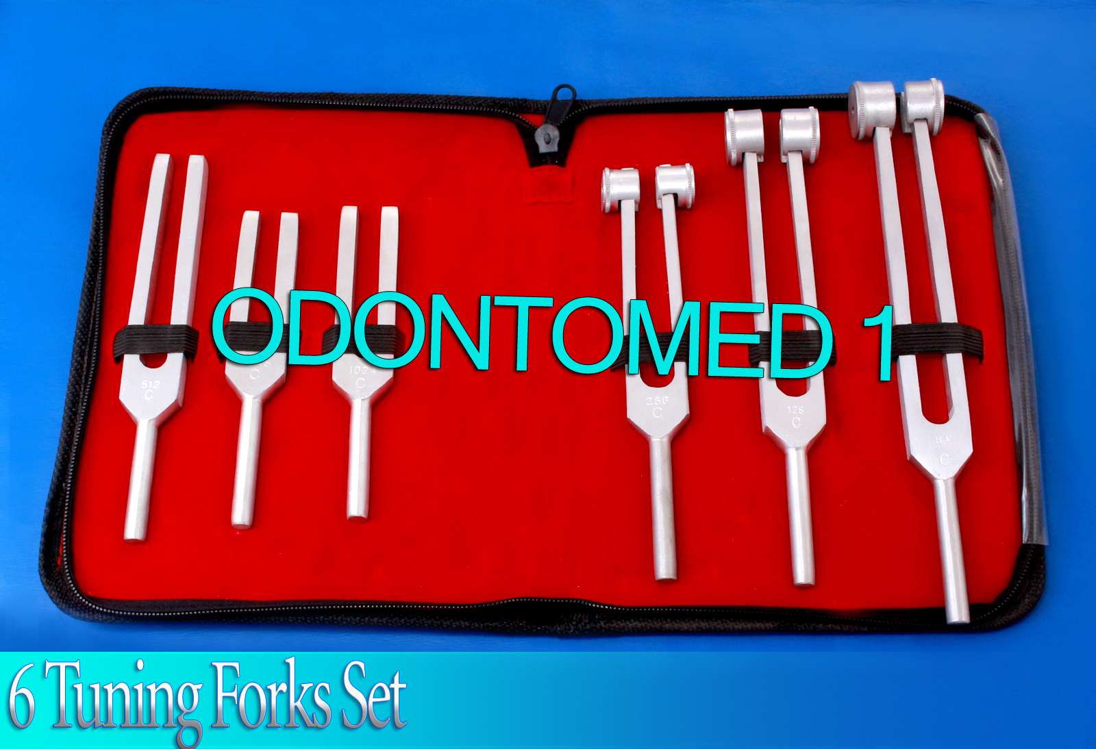 Tuning Forks Aluminum Set of 6 Frequencies Surgical Instruments Supply