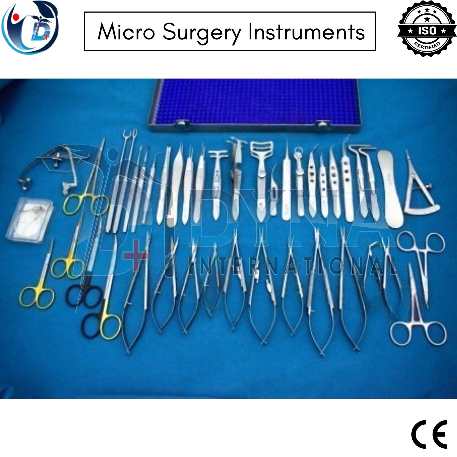 Ophthalmic Cataract Eye Micro Surgery Instruments Set | 44 Pcs Kit + Rack Box CE