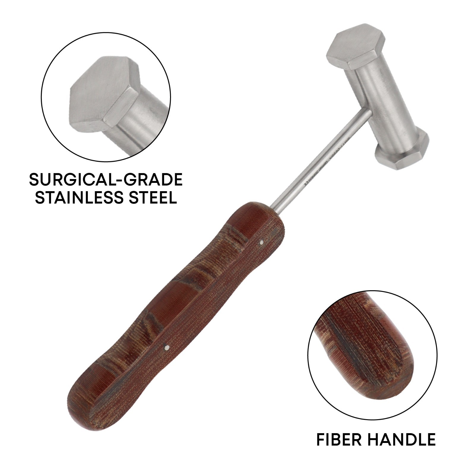 Fiber Handle Bone Mallet 23cm 9 Inch 30mm Head 12oz Orthopedic Surgical Tool