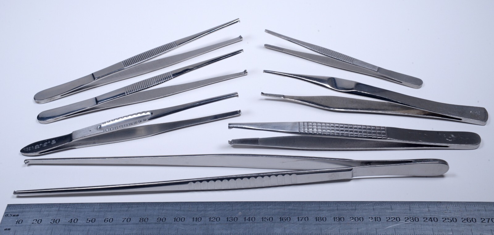 7x Tissue Forceps Stainless Steel Surgical