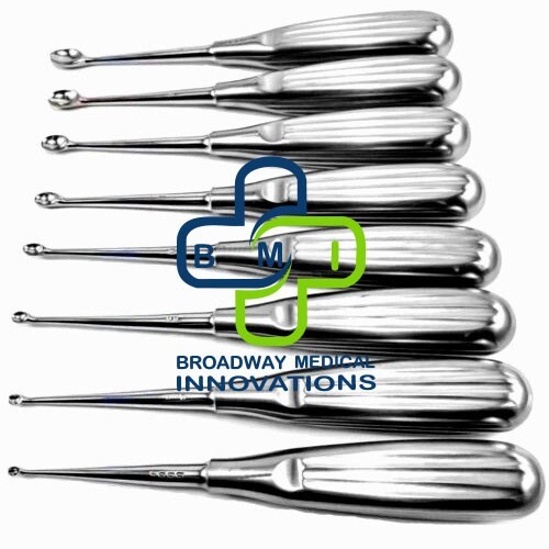 Set 8 Volkmann Bone Curette Sharp Spoon Dental Medical Surgical Tissue Surgery