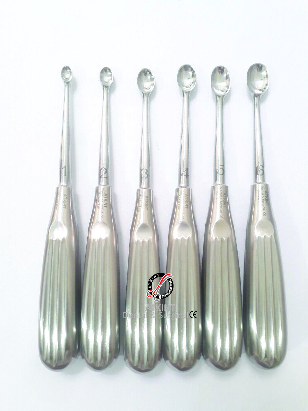 Volkmann Bone Curette Orthopedic Sharp Spoon Surgical Instruments 6 pcs set