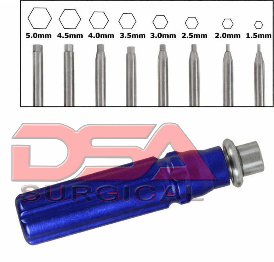 Orthopedic Bone Screwdriver Set With Quick Coupling Handle Surgical Instruments