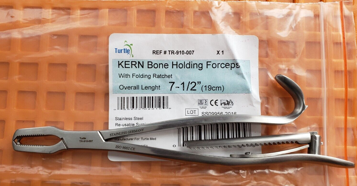 Turtle Surgical Orthopedic KERN Bone Holding Forceps 7.5″ W- Ratchet