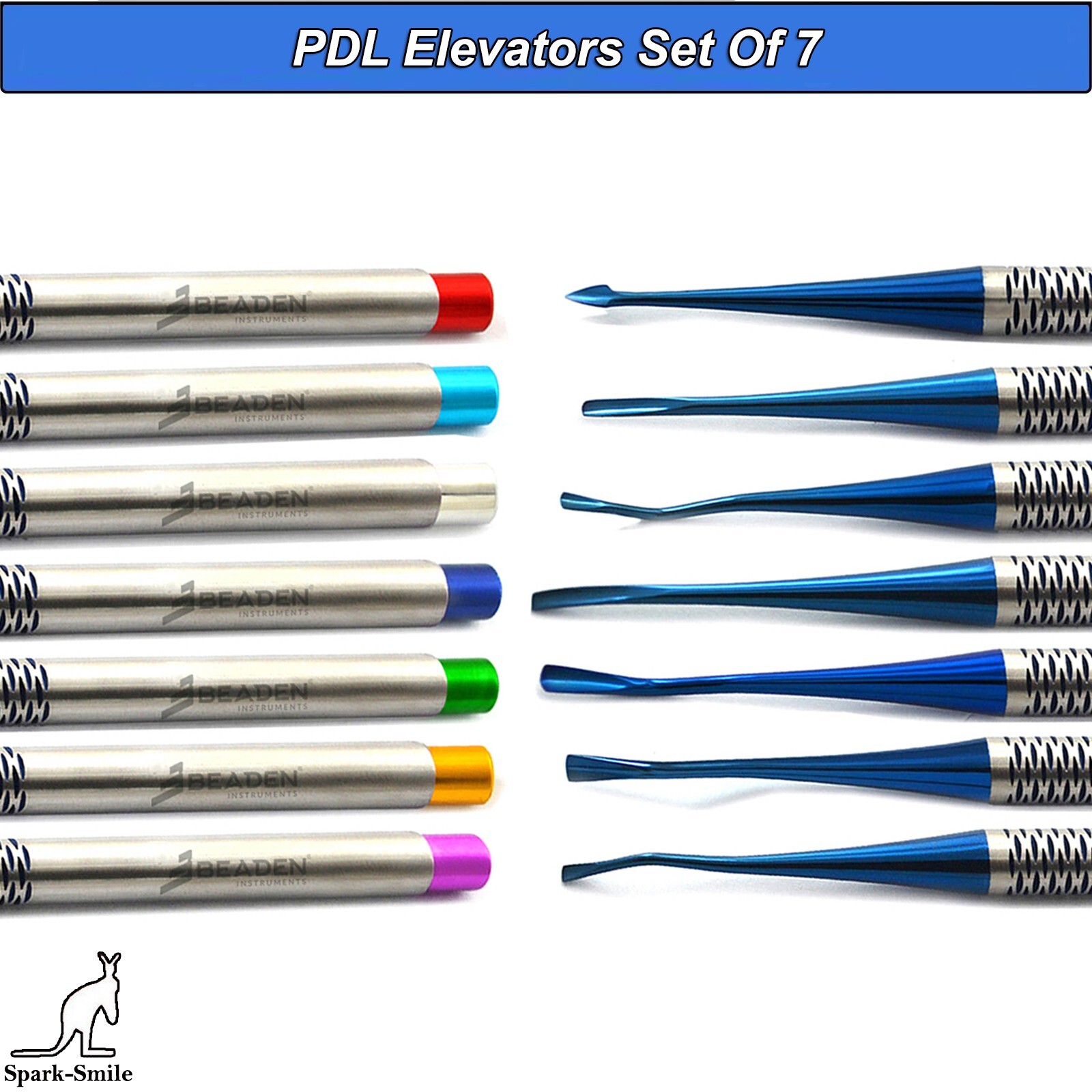 PDL Luxating Root Elevators Set Of 7 Periotomes Dental Instruments CE