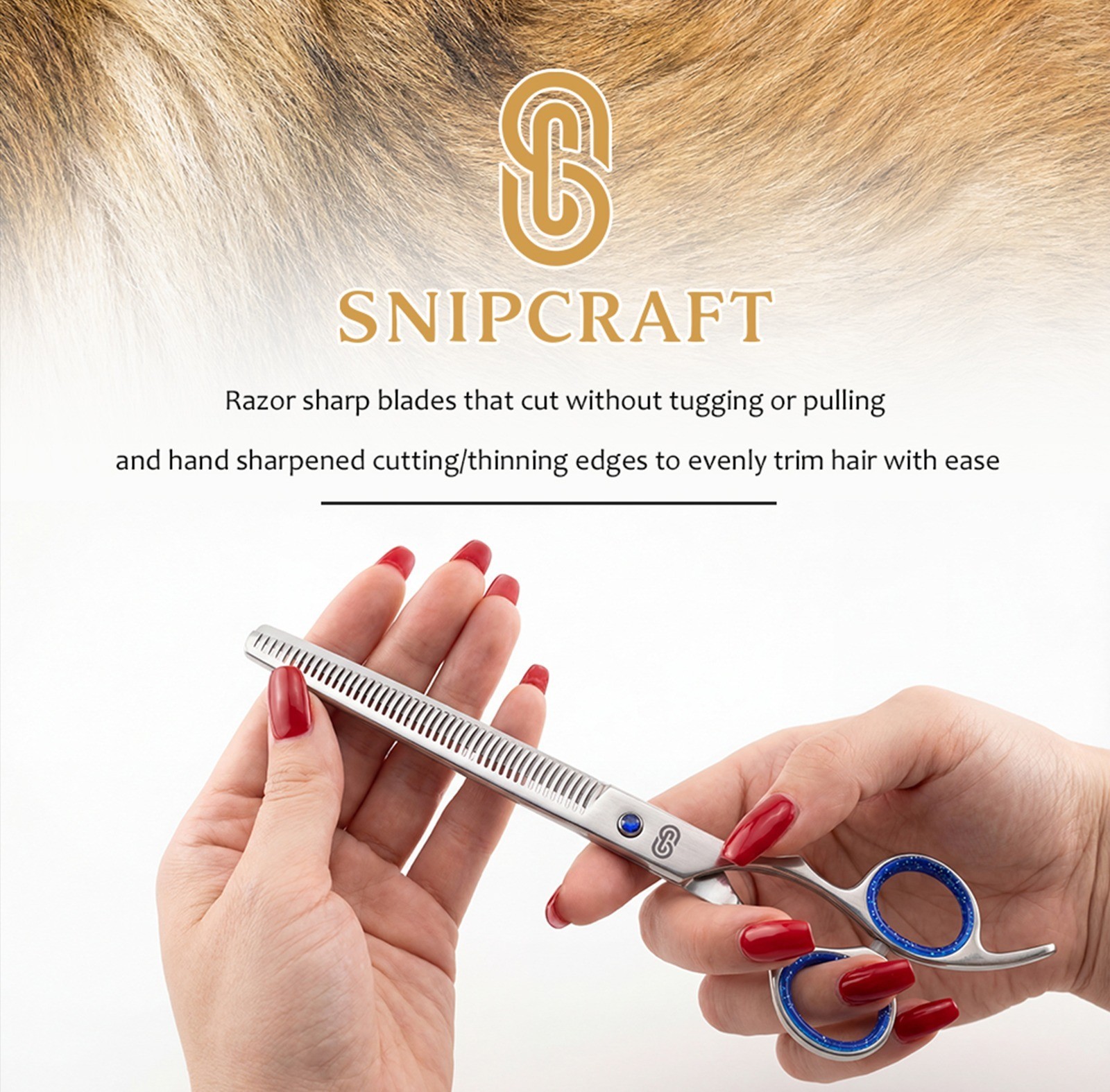 8” Professional Pet Grooming Scissors/Shears, Thinning Shears with Narrow Teeth