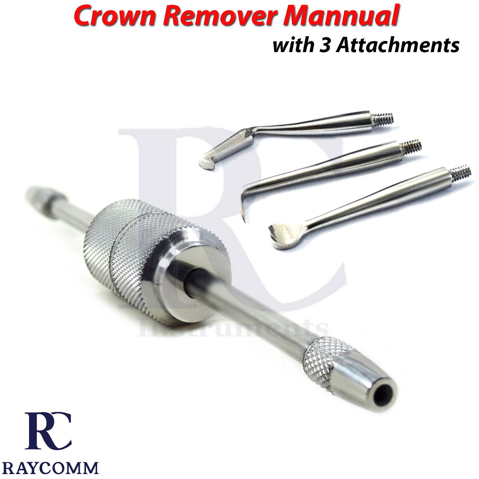 Crown Remover Manual Bridges Gun +3 Attachments Restorations Lab Instruments CE
