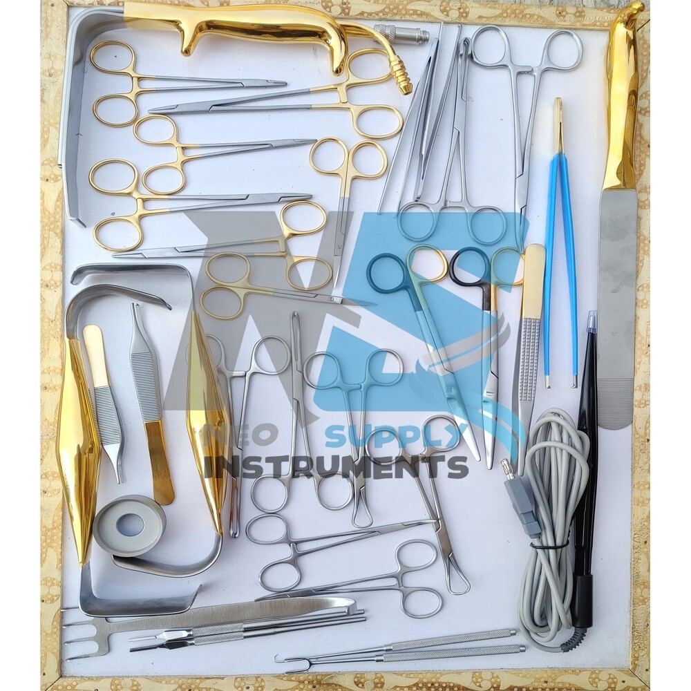 Tebbetts Breast Surgery Instruments Set of 38 PCs Breast Augmentation Set