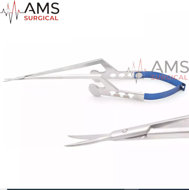 German Quality Kamiyama Micro Scissor Neurosurgery Bayonet Blue Handle A+