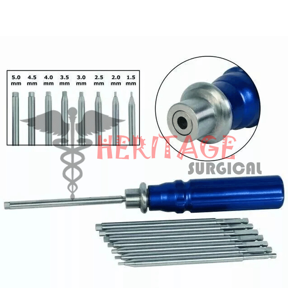 Orthopedic Bone Screwdriver Set With Quick Coupling Handle Surgical Instruments