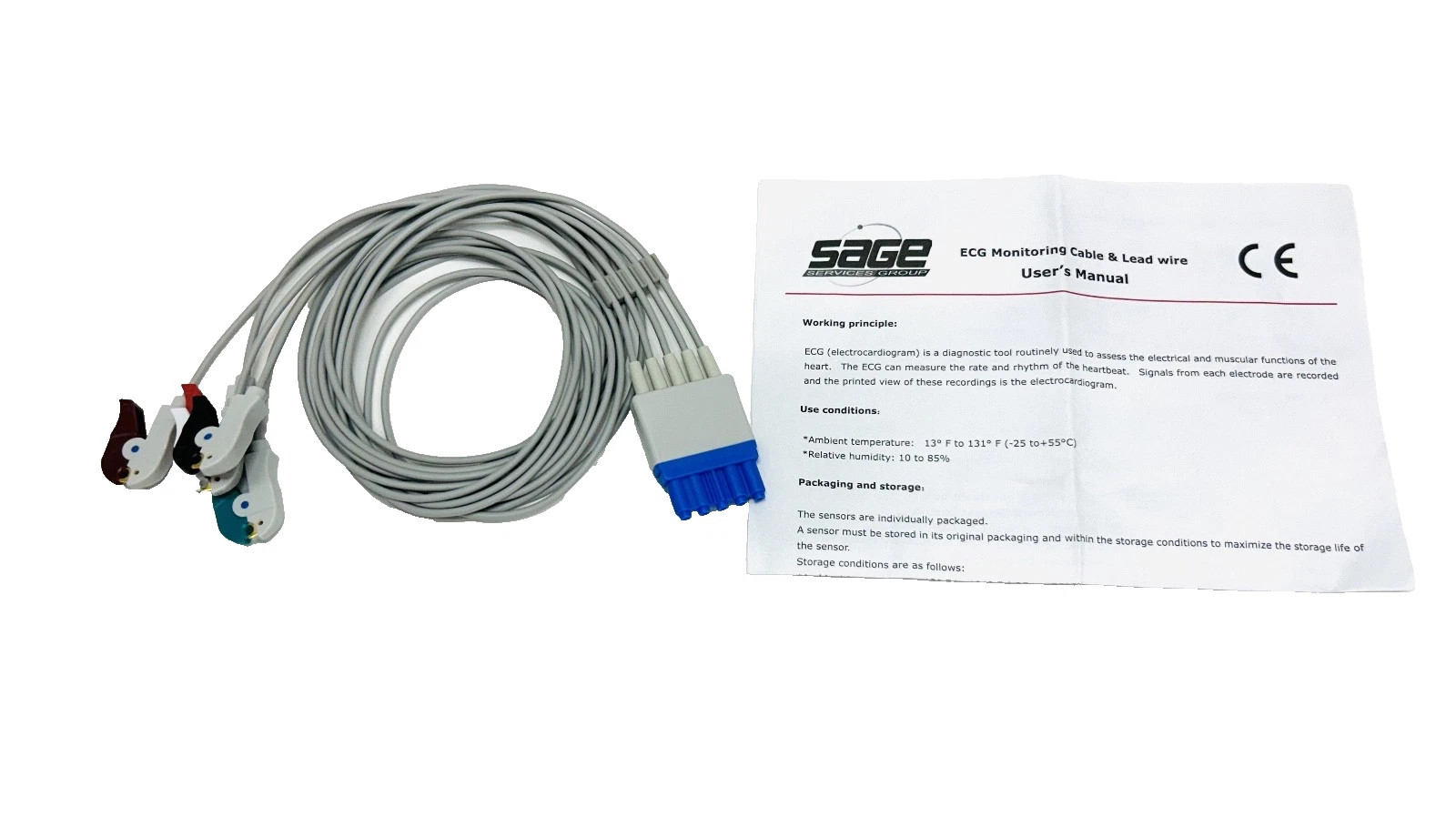 Sage Services Group L01-05-MP Philips Style 5 -Lead Shielded, Grabber End, 0.9+1