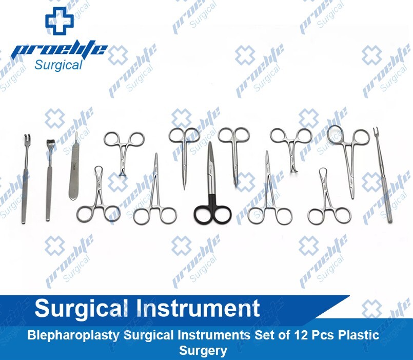 Blepharoplasty Surgical Instruments Set of 12 Pcs Plastic Surgery