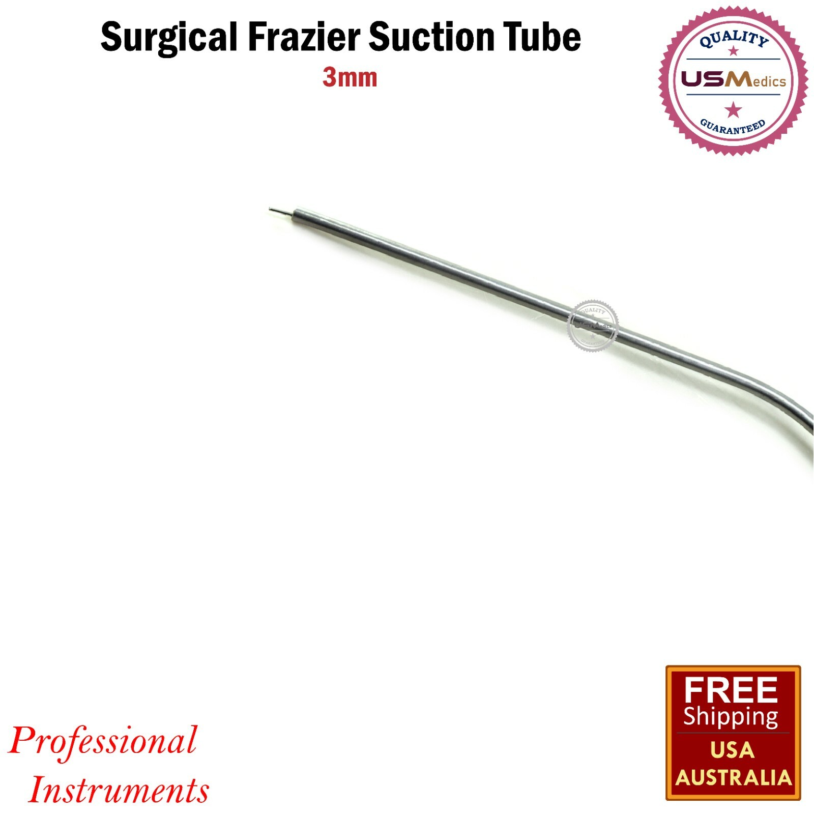 Dental Surgical Aspirator Frazier Suction Tube 3mm Diagnostic Instruments