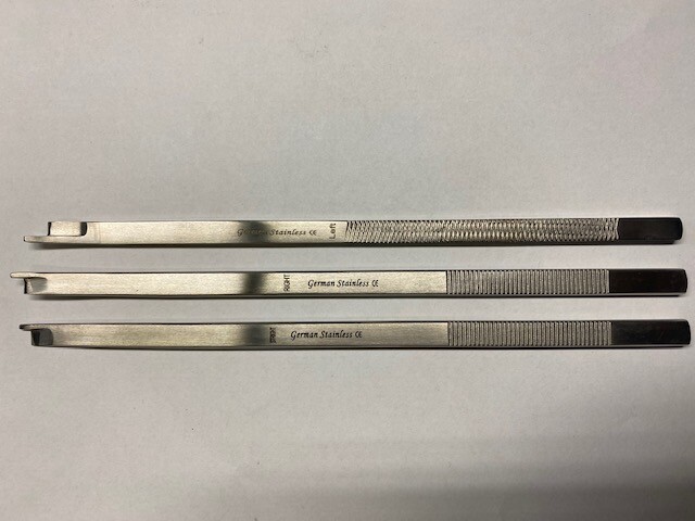 3 Pcs NEIVERT Anderson Osteotome 8″ with Single Guard (Straight, Left, Right )