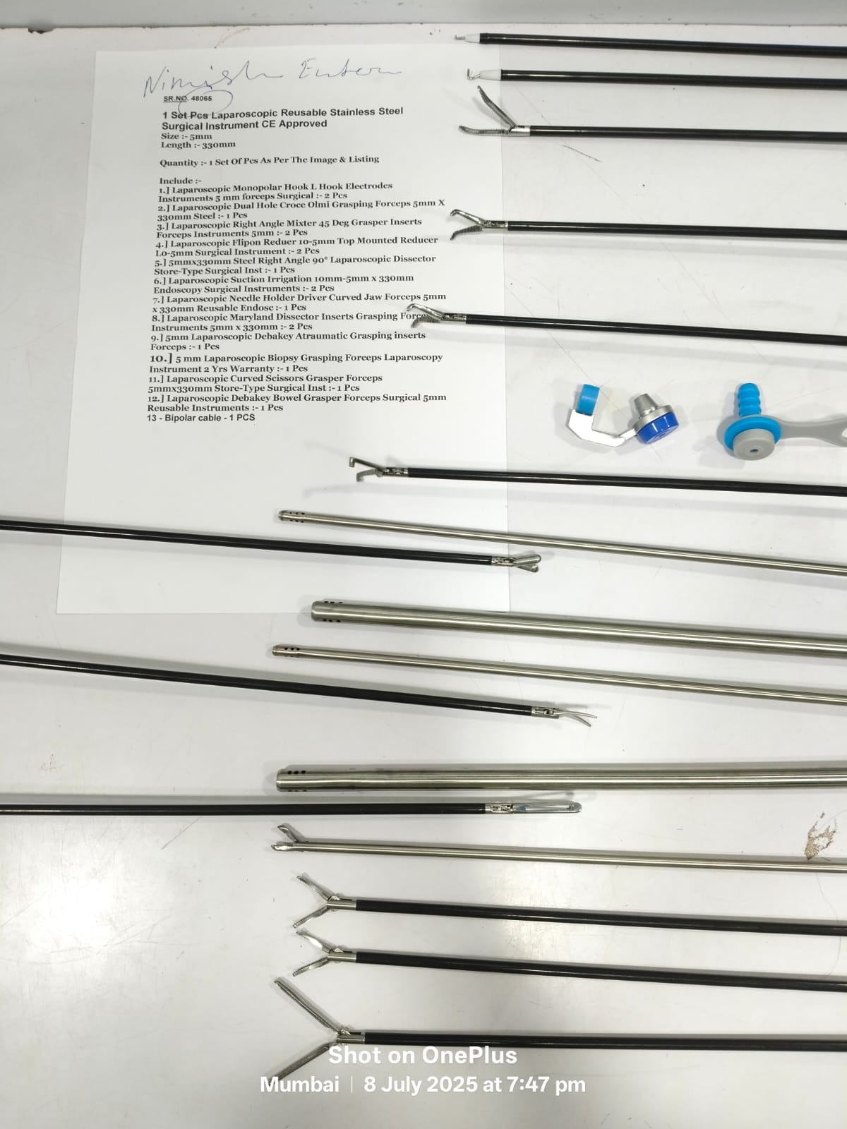 1 Set Pcs Laparoscopic Reusable Stainless Steel Surgical Instrument CE Approved