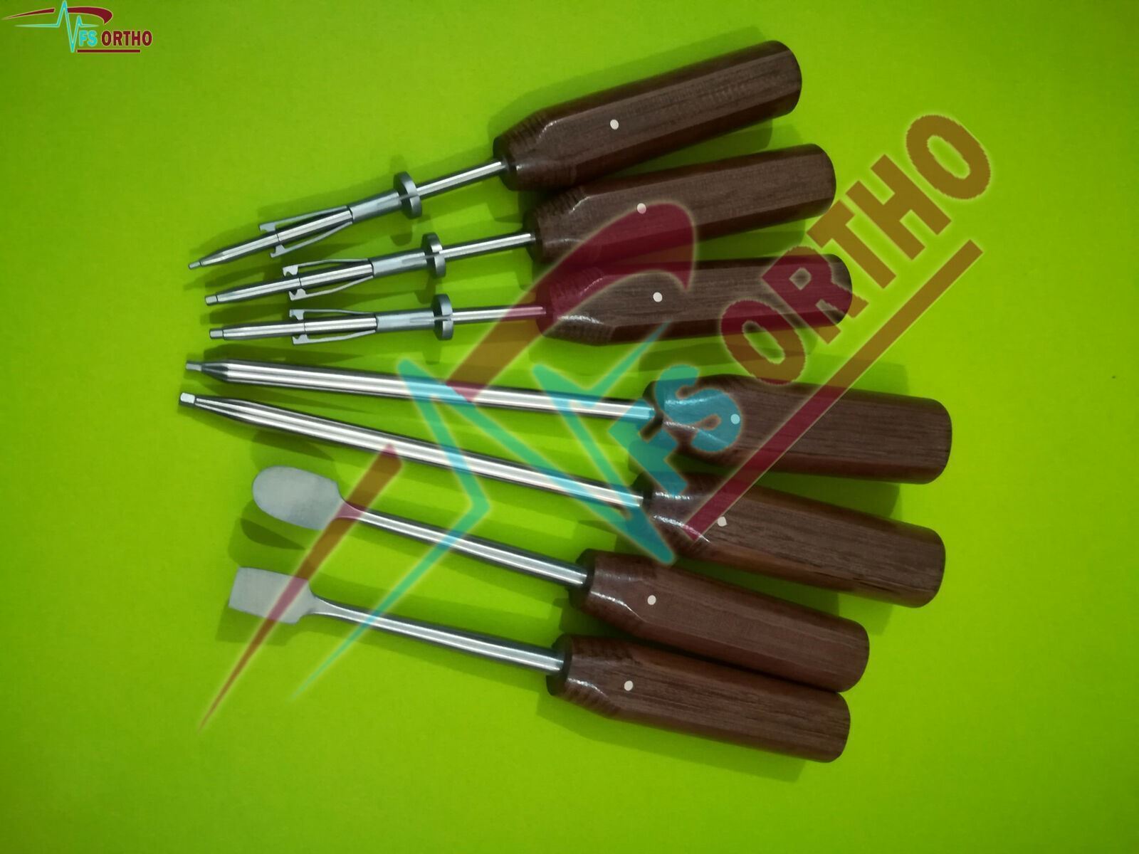 Periosteal Elevator & Screws Drivers set of 7 pcs Orthopedics Instruments