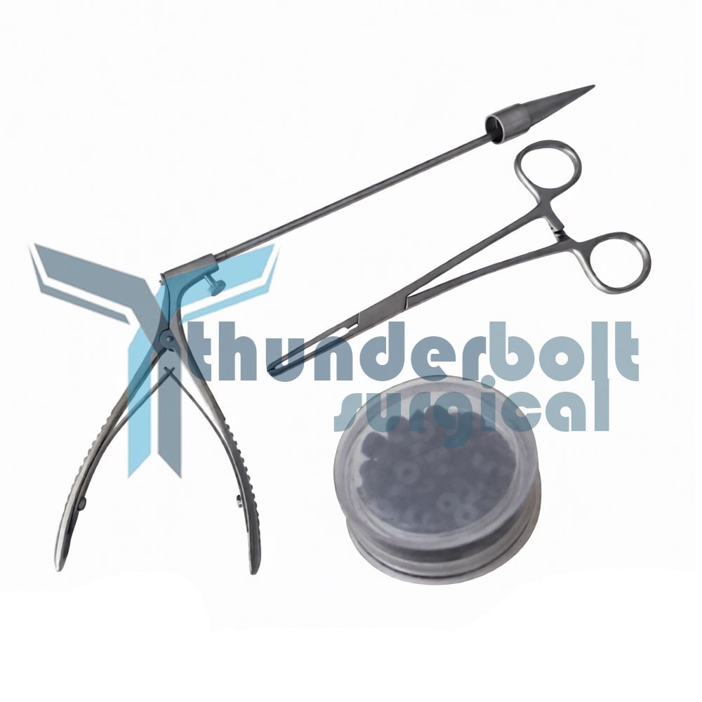 Hemorrhoid Suction Ligator With 100 bands Surgical Instruments Set High Quality