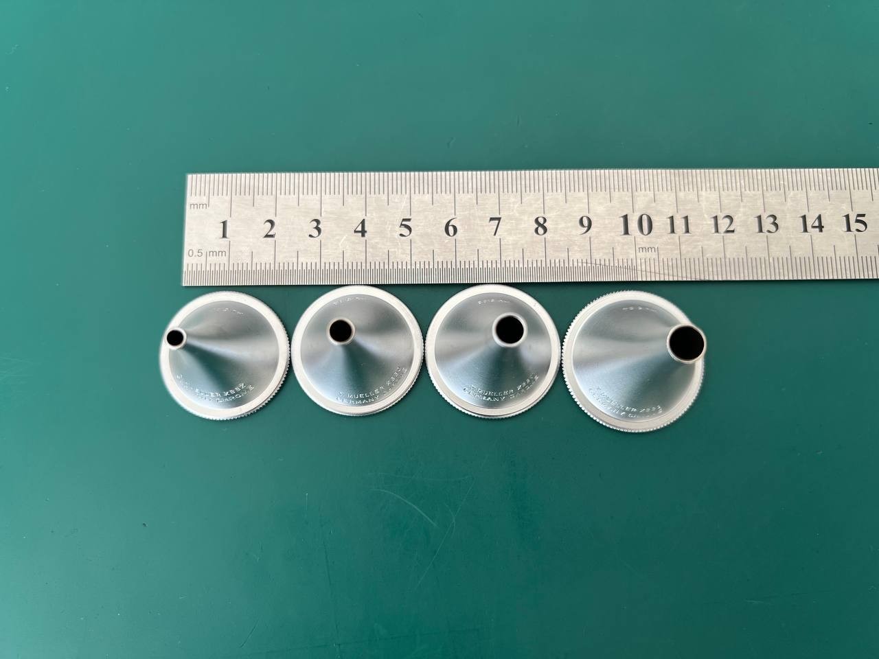 Lot of 4 V.Mueller Ear Speculum Tip Round AU5181-AU5184 3mm.4mm,5mm,6mm