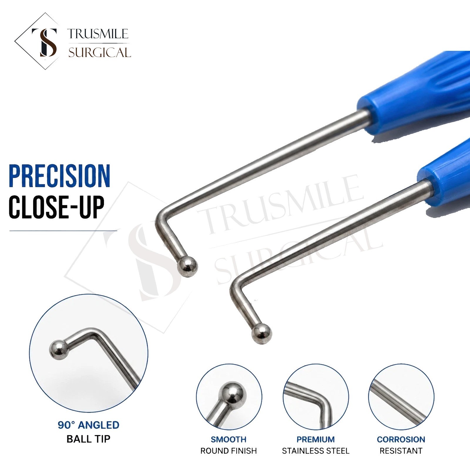 90 Ball Probe Straight 5mm and 10mm 2pcs Surgical Instruments