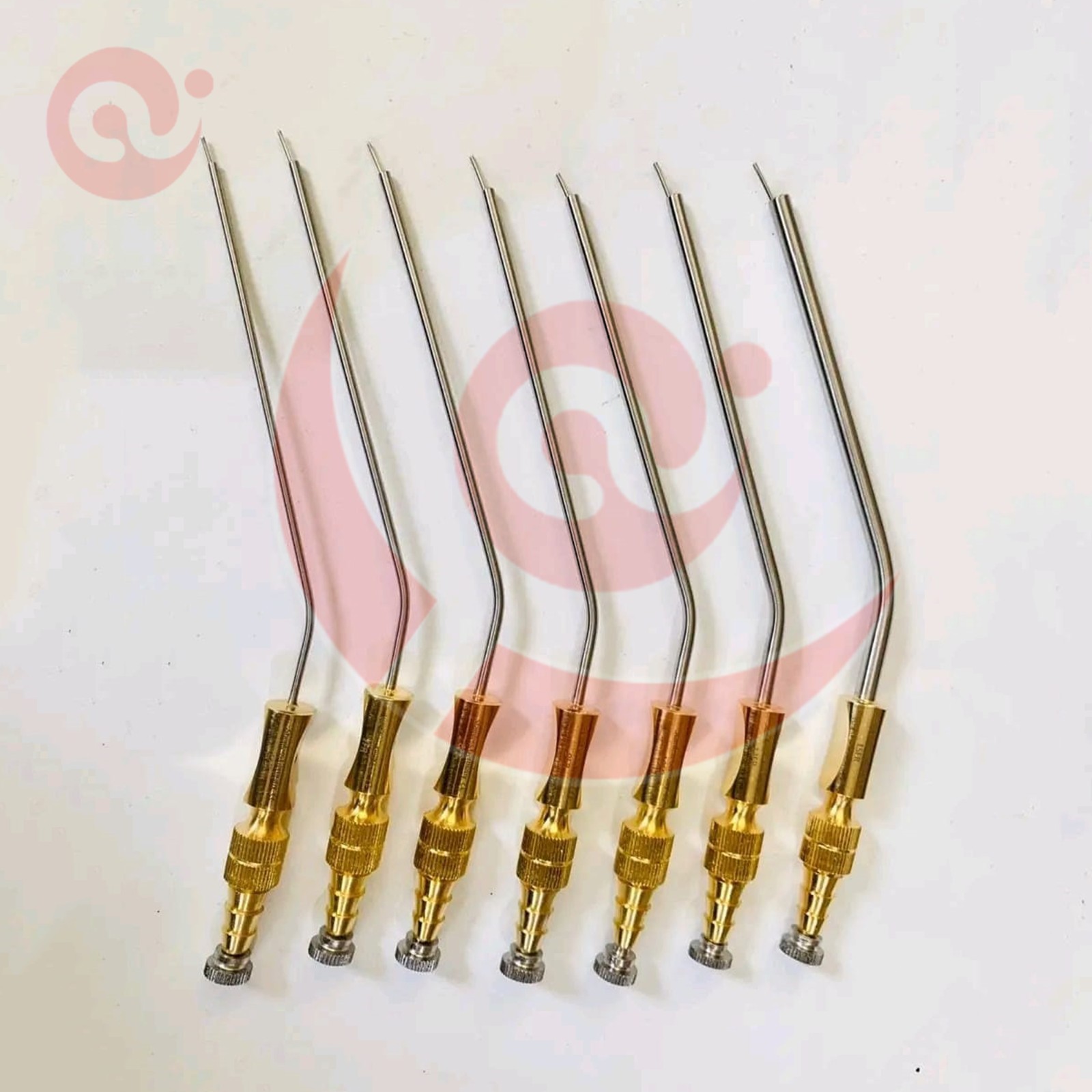 Frazier Suction Tubes With gold Handle 6 To 12 Fr 7 PCs Set Surgical Instruments