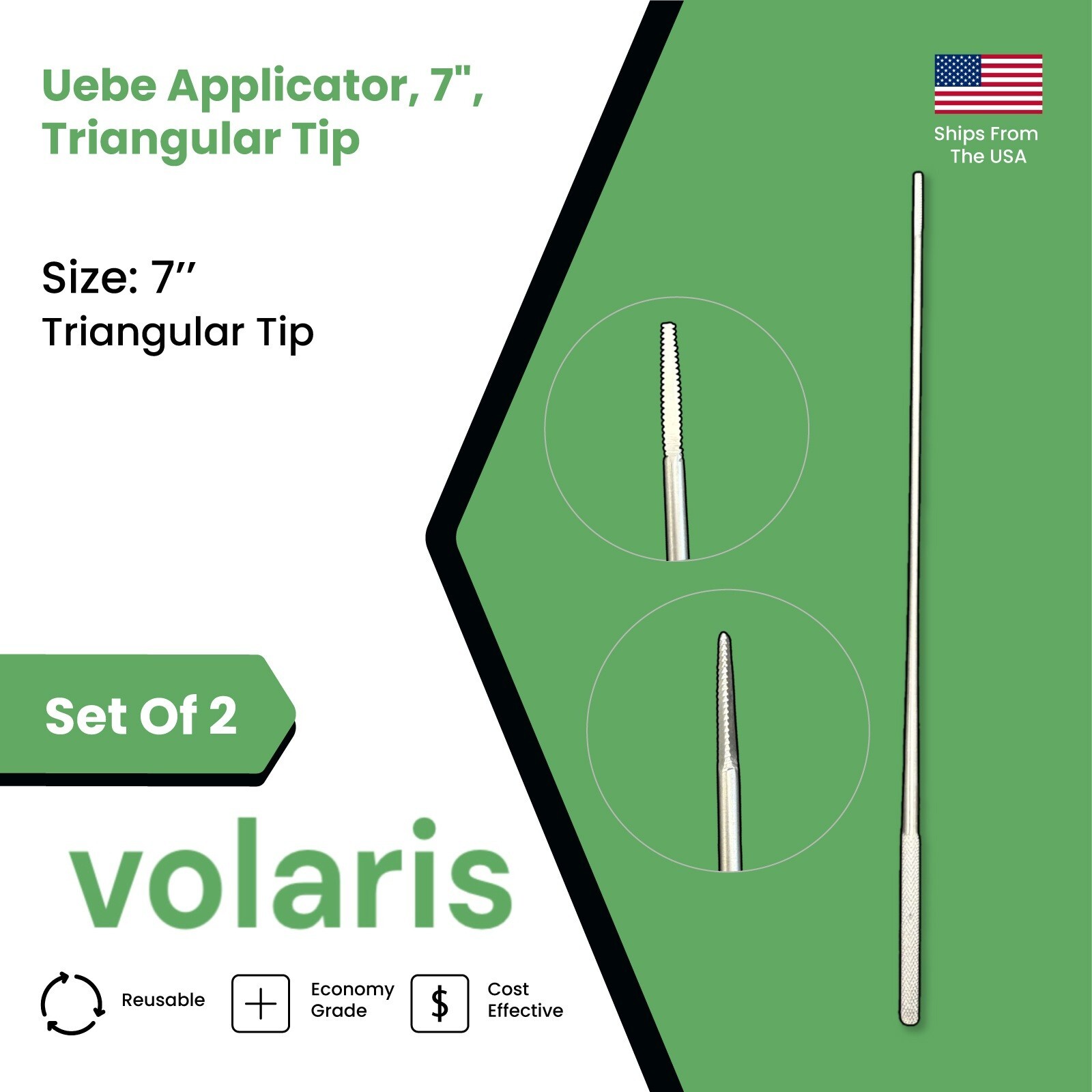 Set of 2 Uebe Applicators, 7″, Triangular Tip