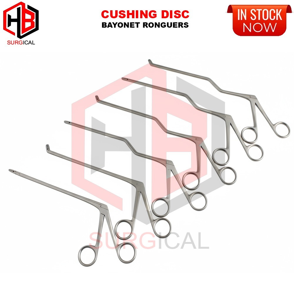 Cushing Disc Rongeur Bayonet Forceps Straight and Up 2,4 mm 6 PCs Set