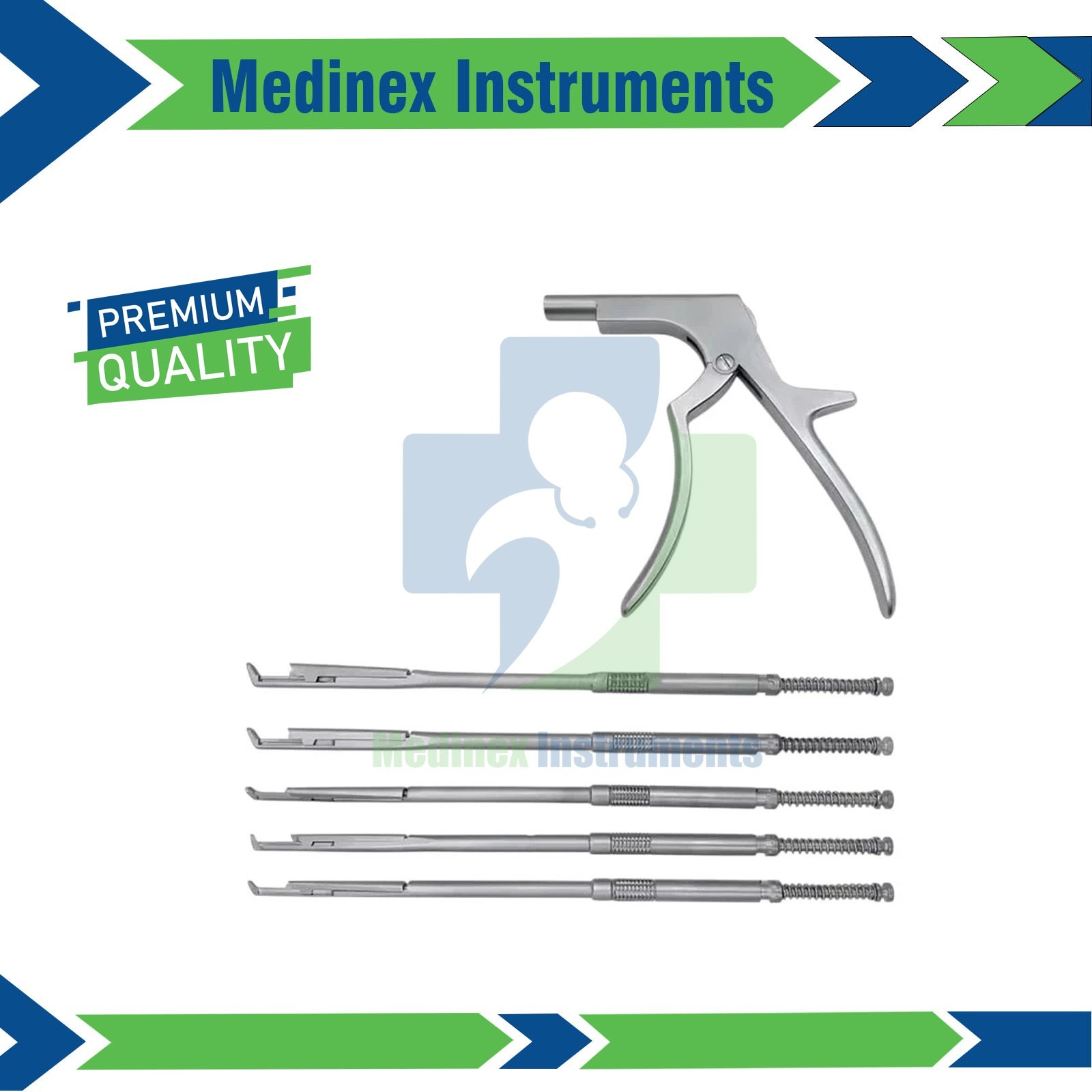 Interlaminar Kerrison Rotating Rongeur Set Spine Surgery Orthopedic Instruments