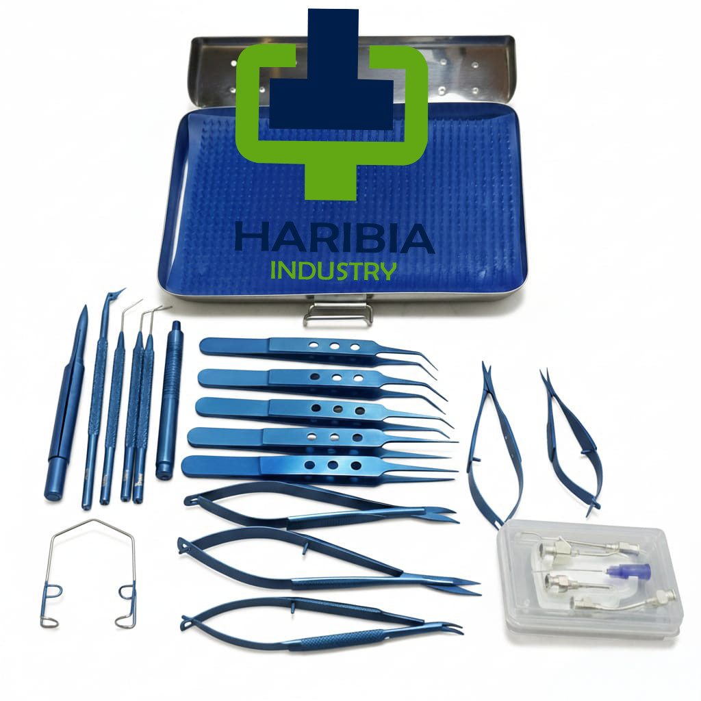 Eye Cataract Titanium Set 21 Pcs Ophthalmic Surgical Instruments Set With Box