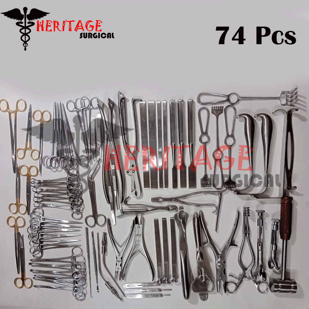 Orthopedic Basic Major Orthopedic Lot Of 74 Pcs Set Surgical Instruments