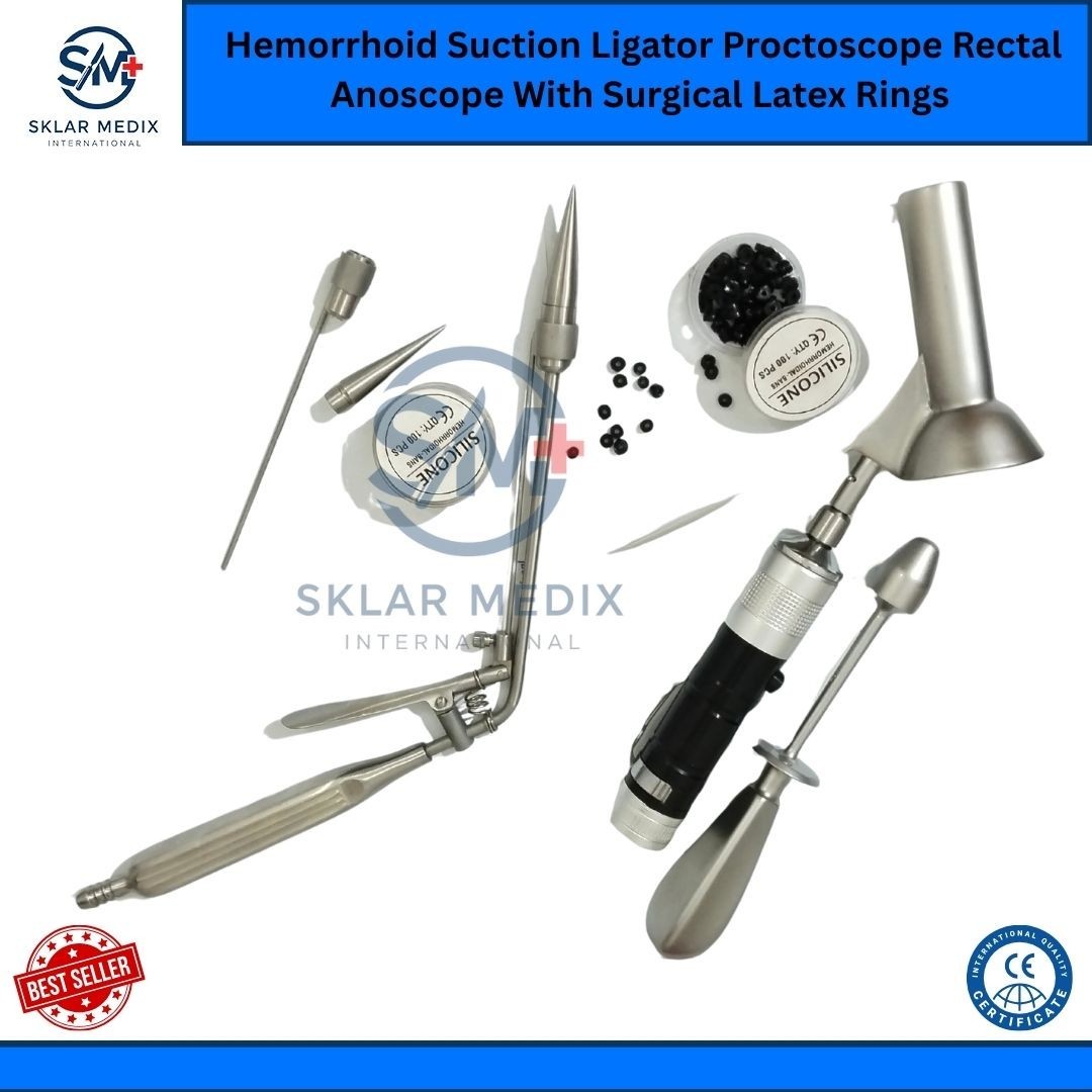 Hemorrhoid Suction Ligator Proctoscope Rectal Anoscope With Surgical Latex Rings