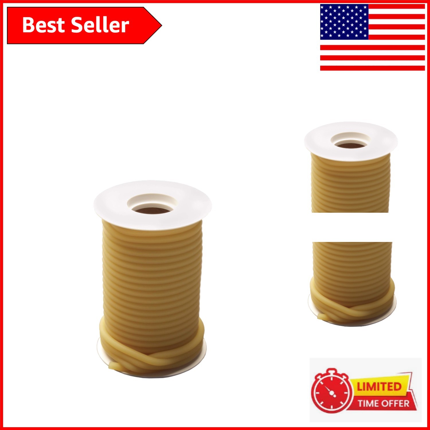 Sterilizable Natural Rubber Surgical Tubing, 50′ Length, 1/4″ x 7/16″ Dimensions