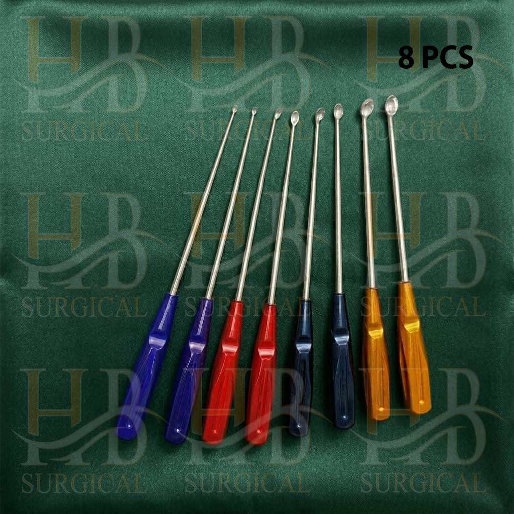Volkmann Bone Curette Colorful Set 8 PCS Orthopedic Surgical Instrument