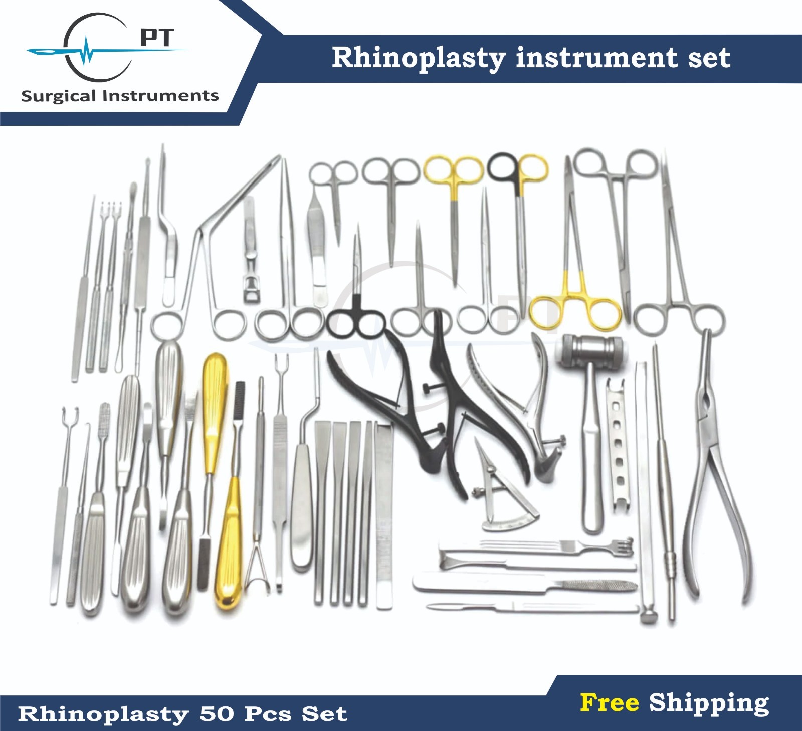 Rhinoplasty Instruments Nose & Plastic Set Surgery German 50 Pcs ENT Kit
