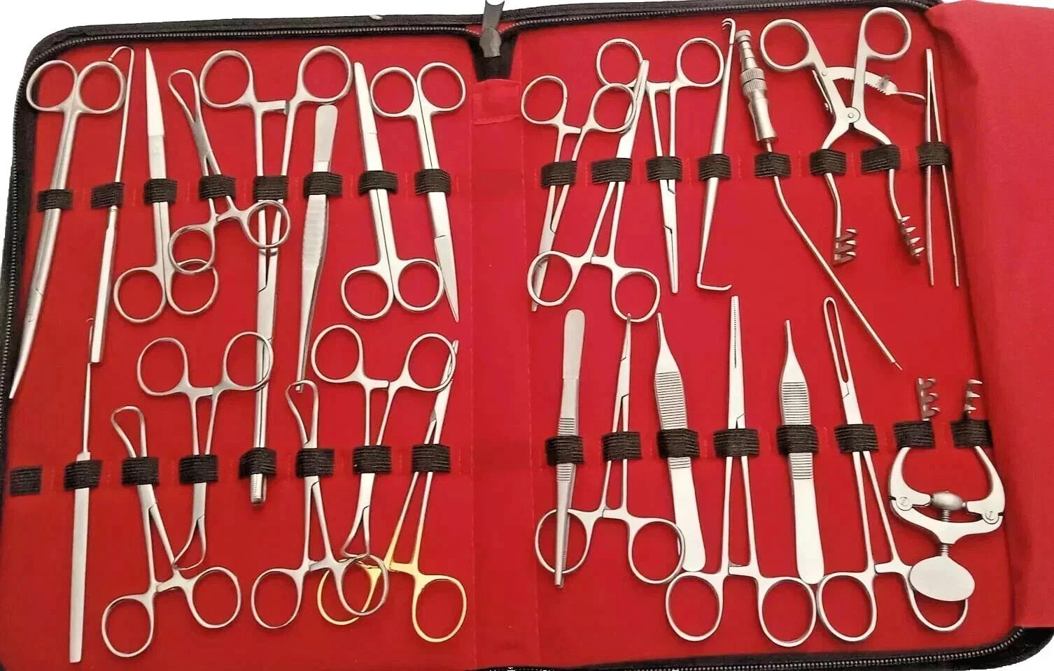 34PCS Veterinary Surgical Instrument Set Animal Surgery Kit Stainless Steel Case