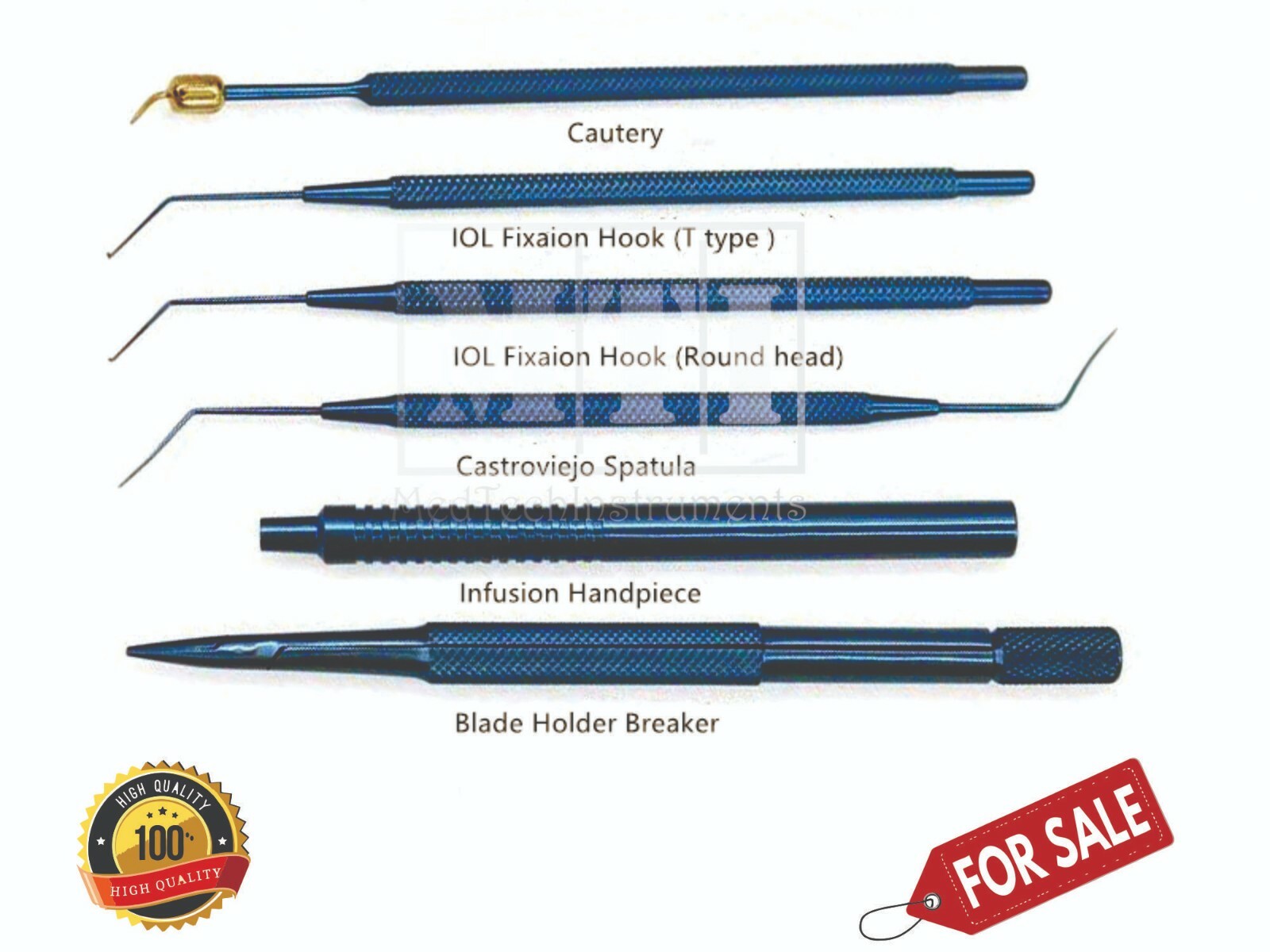 21Pcs Titanium Coated Cataract Set Surgical Eye Ophthalmic Instruments