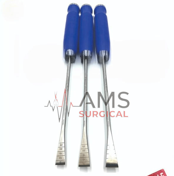 3 Pcs Bone Osteotome 13 mm, 15 mm, 16 mm Size 33 cm, Orthopedic Instruments