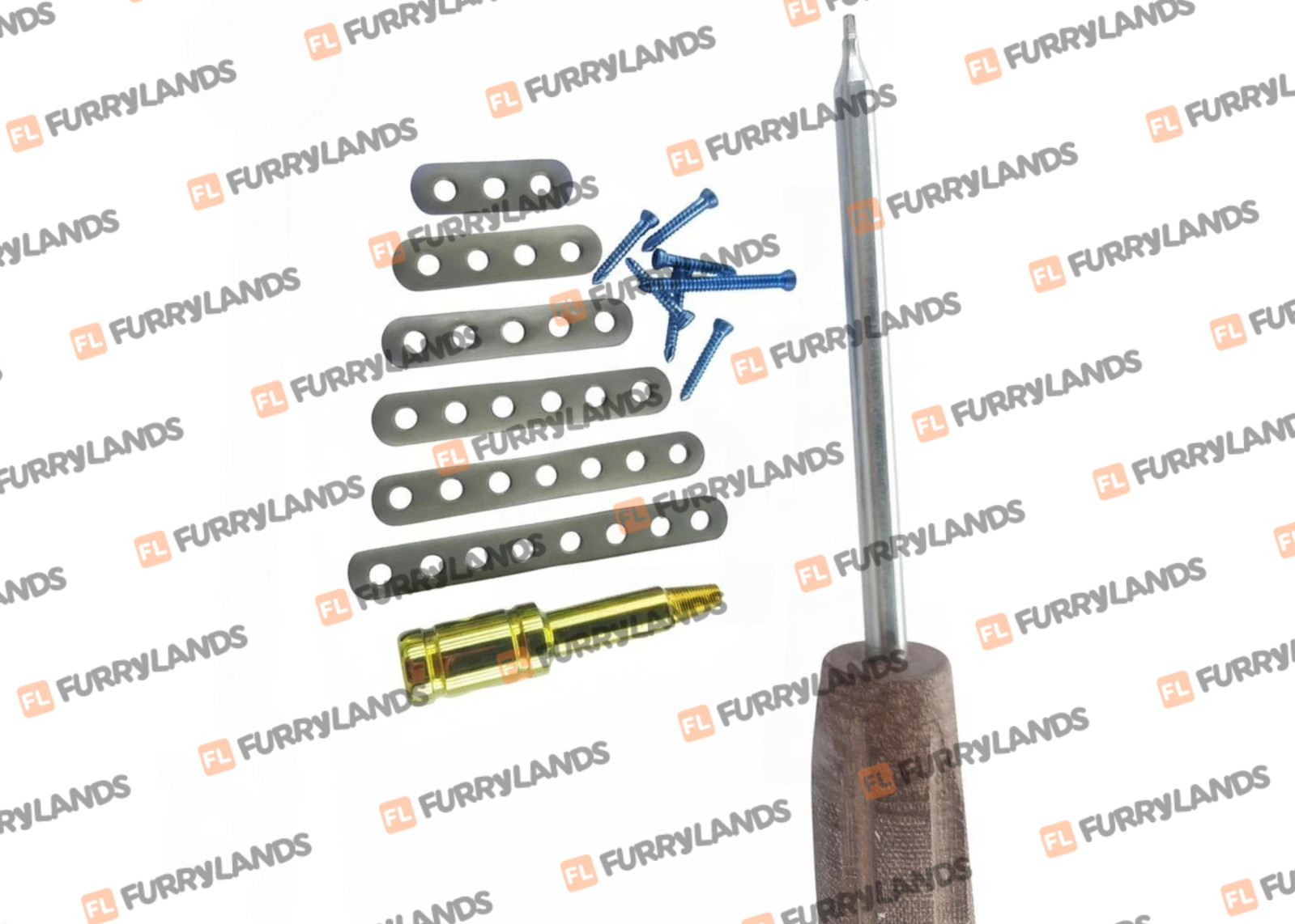 1/4 Tubular Locking Plate 2.7mm 3–8 Holes with LCP Screws – 41 Pcs Titanium