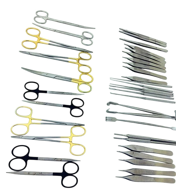 Plastic surgery basic set kit of general surgery instrument set of 37 pcs